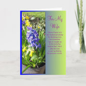 Happy Easter Wife Card - Hyacinth Feestdagen Kaart (Voorkant)