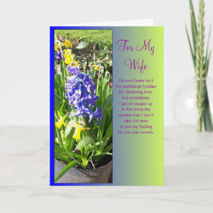 Happy Easter Wife Card - Hyacinth Feestdagen Kaart
