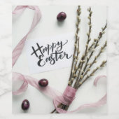 HAPPY EASTER WIJN ETIKET (Enkel label)