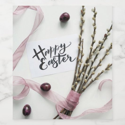 HAPPY EASTER WIJN ETIKET (Enkel label)