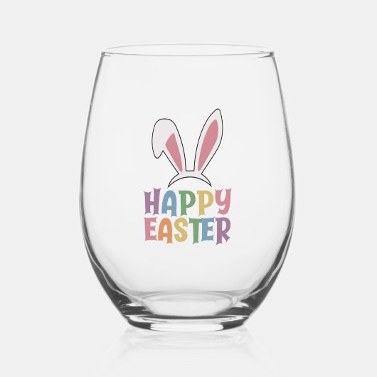 Happy Easter Wijnglas Zonder Voet (Voorkant)