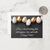 happy easter wil gouden witte eitjes notitiekaartje (Voorkant / Achterkant in situ)