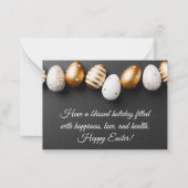 happy easter wil gouden witte eitjes notitiekaartje (Voorkant)