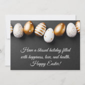 happy easter wil gouden witte eitjes notitiekaartje (Voorkant)