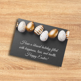 happy easter wil gouden witte eitjes notitiekaartje