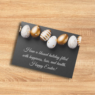 happy easter wil gouden witte eitjes notitiekaartje