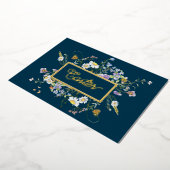 Happy Easter Wildflowers Gold Foil Holiday Kaart (Gedraaid)