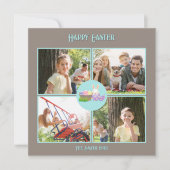 Happy Easter Wishes Flat Green Kaart (Voorkant)