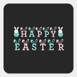 Happy Easter Wishes - Funny Bunny Easter Vierkante Sticker
