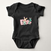 Happy Easter Wishes - Funny Bunny Kisses Baby Romper (Voorkant)