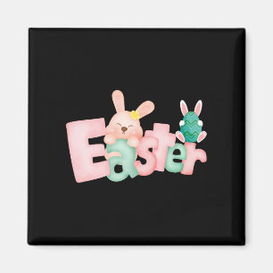 Happy Easter Wishes - Funny Bunny Kisses Magneet