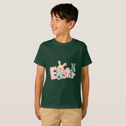 Happy Easter Wishes - Funny Bunny Kisses T-shirt (Voorkant volledig)