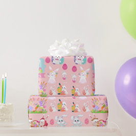 Happy Easter Wishes - Pattern Funny Bunny Easter Cadeaupapier