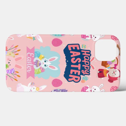 Happy Easter Wishes - Pattern Funny Bunny Easter Case-Mate iPhone Case (Achterkant (horizontaal))
