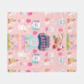 Happy Easter Wishes - Pattern Funny Bunny Easter Fleece Deken (Voorkant (Horizontaal))