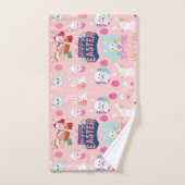 Happy Easter Wishes - Pattern Funny Bunny Easter Handdoek (Handdoek)