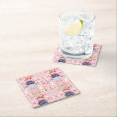 Happy Easter Wishes - Pattern Funny Bunny Easter Kartonnen Onderzetters (Insitu)