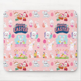 Happy Easter Wishes - Pattern Funny Bunny Easter Muismat
