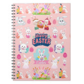 Happy Easter Wishes - Pattern Funny Bunny Easter Notitieboek (Voorkant)