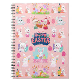 Happy Easter Wishes - Pattern Funny Bunny Easter Notitieboek