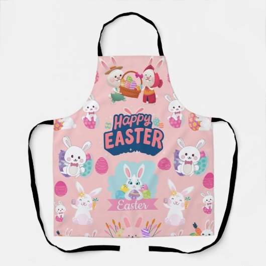 Happy Easter Wishes - Pattern Funny Bunny Easter Schort (Voorkant)