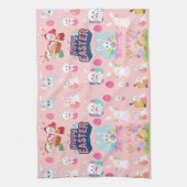 Happy Easter Wishes - Pattern Funny Bunny Easter Theedoek (Verticaal)