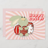 Happy Easter with bunny and eggs Feestdagenkaart (Voorkant / Achterkant)