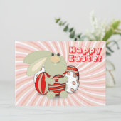 Happy Easter with bunny and eggs Feestdagenkaart (Staand voorkant)