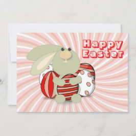 Happy Easter with bunny and eggs Feestdagenkaart
