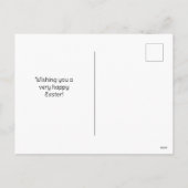 Happy Easter with Cute Girl and Bunny Card Feestdagenkaart (Achterkant)