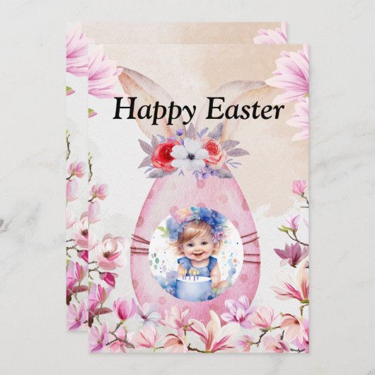 Happy Easter with photo Kaart (Voorkant / Achterkant)