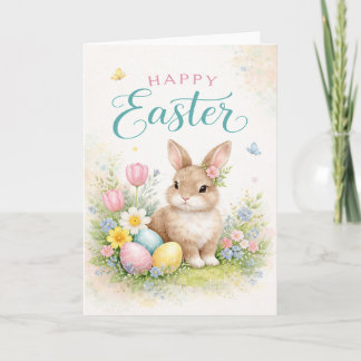 Happy Easter - with young rabbit Kaart