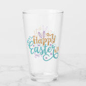 Happy Easter-woordkunst Glas (Achterkant)