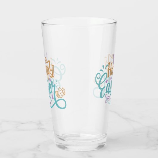 Happy Easter-woordkunst Glas (Rechts)