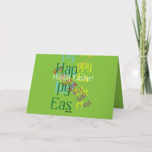 Happy Easter Word Art Wenskaart Feestdagen Kaart (Achterkant)