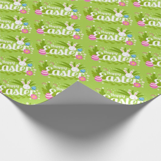 Happy Easter Wrapping Paper Cadeaupapier (Hoek)