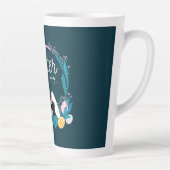 Happy Easter Wreath, Black Cat met bunny ears Latte Mok (Rechts)