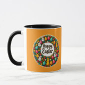 Happy Easter Wreath – Bunny & Eggs caneca Mok (Links)