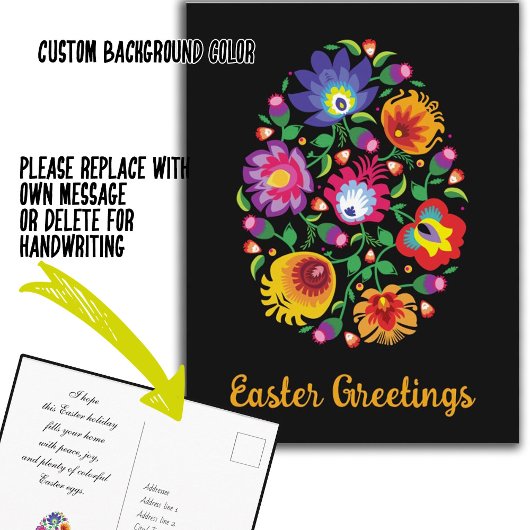 🥚 🥚 Happy Easter (Wycinanki) aanpasbaar Briefkaart