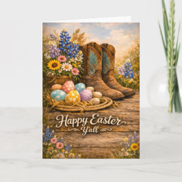 Happy Easter Y’all Boots & Wildflowers Card Kaart