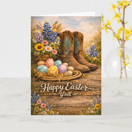 Happy Easter Y’all Boots & Wildflowers Card Kaart
