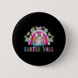 Happy Easter Y'all Drie Schattigee Bunny Eggs Hunt Ronde Button 5,7 Cm