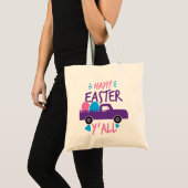 Happy Easter Y'all Modern Egg Truck Favor Tote Bag (Voorkant (product))