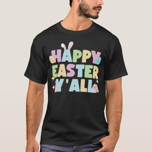 happy easter yall Rabbit Bunny Ear Egg hunt Toddle T-shirt (Voorkant)