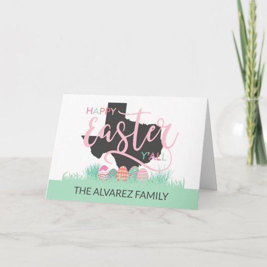 Happy Easter Y'all - Texas Feestdagen Kaart (Voorkant)