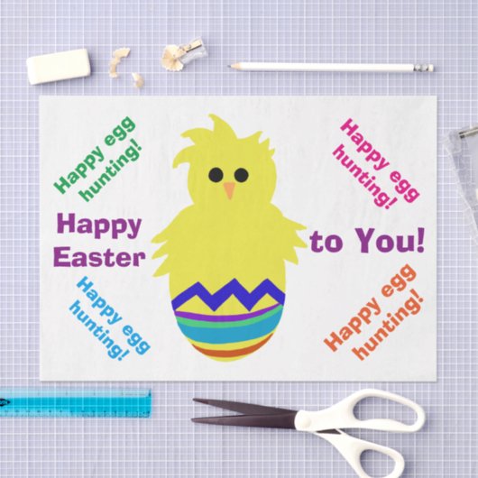 Happy Easter Yellow Chick Tissuepapier (Craft)