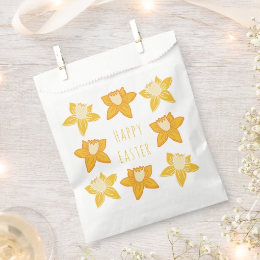 Happy Easter Yellow Daffodil Bedankzakje (Geknipt)