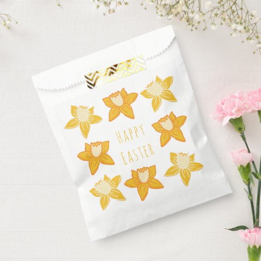 Happy Easter Yellow Daffodil Bedankzakje (Gezegeld)
