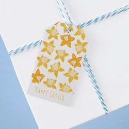 Happy Easter Yellow Daffodil Cadeaulabel