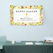 Happy Easter Yellow Daffodil Heart Welkom Spandoek (Beurs)